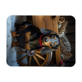 ダックスワイスレイクリスマスデコール マグネット (横)