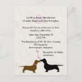 ダックスンカスタムドアイボリー結婚式招待状 ポストカード (正面)