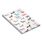 ダックスンスタイリッシュドカラフルモノグラムの型 ノートブック (右側)