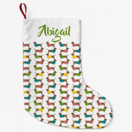 ダックスンパーソナライズされたドのクリスマス（両面）パターン スモールクリスマスストッキング