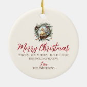 ダックス農動物クリスマスピネコンリース セラミックオーナメント (裏面)