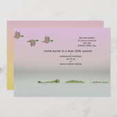 ダックス&ゲーターカートゥーン赤ちゃんガールシャワー 招待状 (正面/裏面)