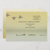 ダックス&ゲーター自然マンガボーイ赤ちゃんシャワー 招待状 (正面/裏面)