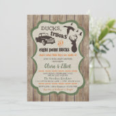 ダックス、トラック、および8ポイントバックスディアー男の赤ちゃん 招待状 (スタンド正面)