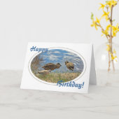 ダックス&ピジョン誕生日カード カード (黄色い花)