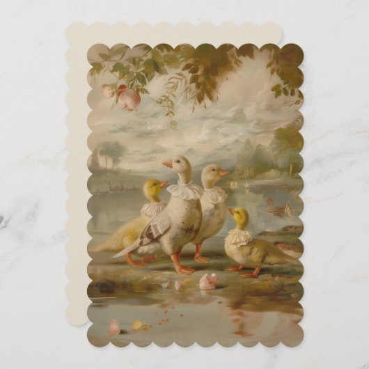 ダックス – フラット招待状サイズ： 12.7 cm x 17.8 cm 招待状 (正面/裏面)