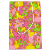 ダックス – n – ドット – スタイル-2-Drkピンク – 抱き枕M ミディアムペーパーバッグ (正面)