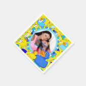 ダックス – n – ドット – スタイル-3 – 黄色 – 写真 – テンプレート- スタンダードカクテルナプキン (角)