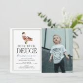 ダックダッククラシックデュース男の子の写真2nd誕生日 招待状 (スタンド正面)