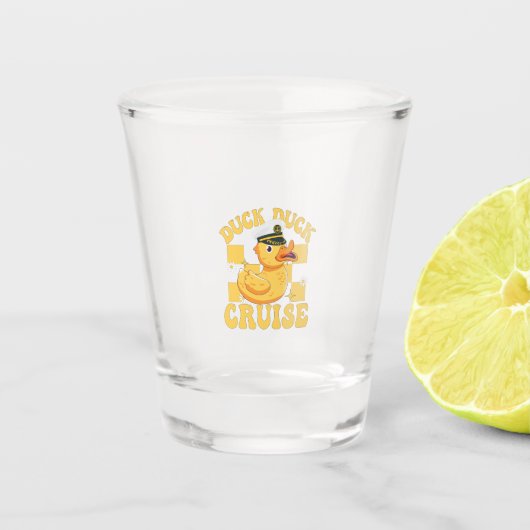 ダックダッククルーズおもしろいファミリークルージングマッチング ショットグラス (正面)