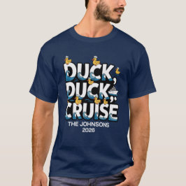 ダックダッククルーズ 家族旅行 名前と日付のカスタマイズ Tシャツ