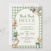 ダックダックデュースバルーン2歳誕生日招待状 招待状 (正面)