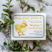 ダックダックデュースベビーウォーターカラー誕生日 招待状