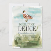 ダックダックデュース水彩少年2nd誕生日 招待状 (正面)