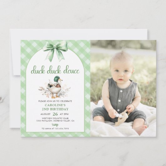 ダックダックデュース2ndバースデーフォト招待状 招待状 (正面)