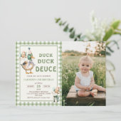 ダックダックドイチェバルーンセカンドバースデー招待状 招待状 (スタンド正面)