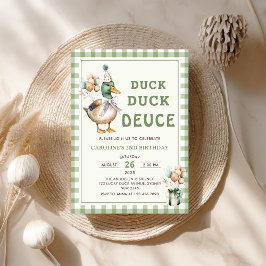 ダックダックドイチェバルーンセカンドバースデー招待状 招待状