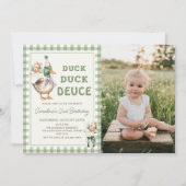 ダックダックドイチェバルーンセカンドバースデー招待状 招待状 (正面)