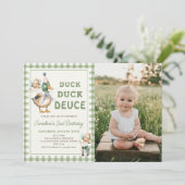 ダックダックドイチェバルーンセカンドバースデー招待状 招待状 (スタンド正面)