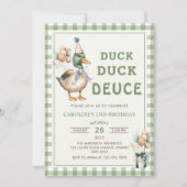 ダックダックドイチェバルーンセカンドバースデー招待状 招待状 (正面)