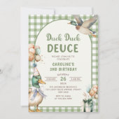 ダックダックドイチェバルーンセカンドバースデー招待状 招待状 (正面)