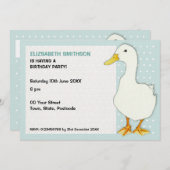 ダックドッカッコいいツ誕生パーティーの招待 招待状 (正面/裏面)