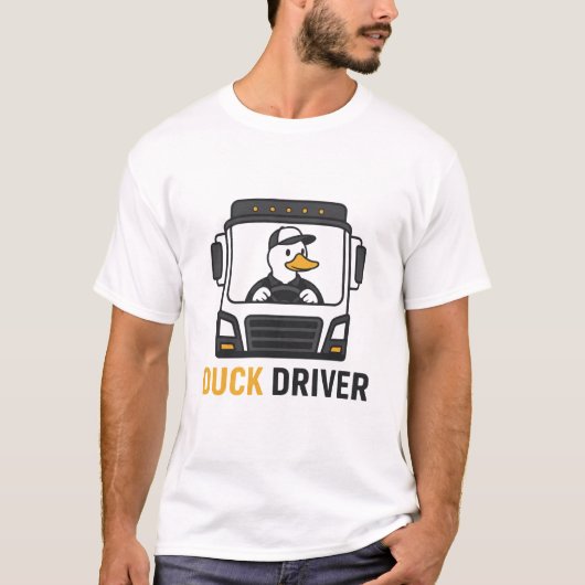 ダックドライバー - 面白いアヒルの運転ダジャレ Tシャツ (正面)