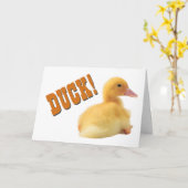 ダックハッピーバースデー カード (黄色い花)