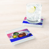 ダックハッピーパパの日 ガラスコースター (アングル)