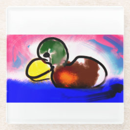 ダックハッピーパパの日 ガラスコースター