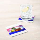 ダックハッピーパパの日 スクエアペーパーコースター (インサイチュ)