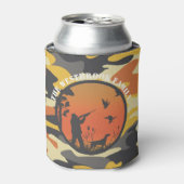 ダックハンターと迷彩柄 缶クーラー (缶正面)