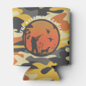 ダックハンターと迷彩柄 缶クーラー (裏面)