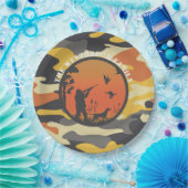 ダックハンターアンド迷彩柄 ペーパープレート (パーティー)