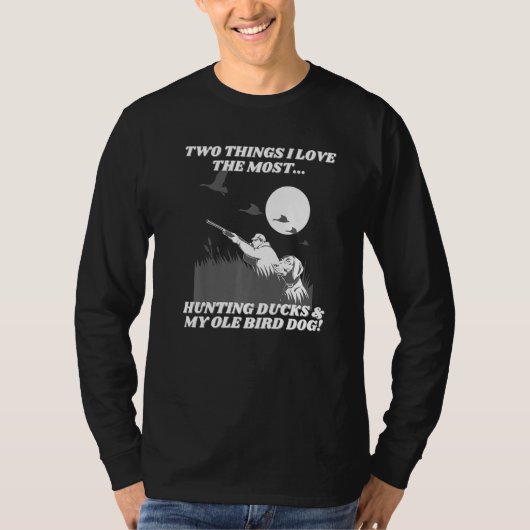 ダックハンターオールバードドッグバード狩り狩り Tシャツ (正面)