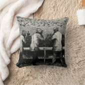 ダックハンターズブラック&ホワイト狩りシーン クッション (ブランケット)