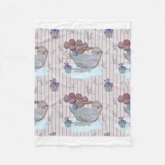 ダックバルーン子供部屋テーマベビーブランケット フリースブランケット (正面)