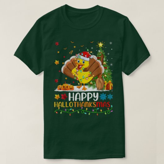 ダックバードラバーおもしろいハッピーダックHelloThanksMas Tシャツ (デザイン正面)