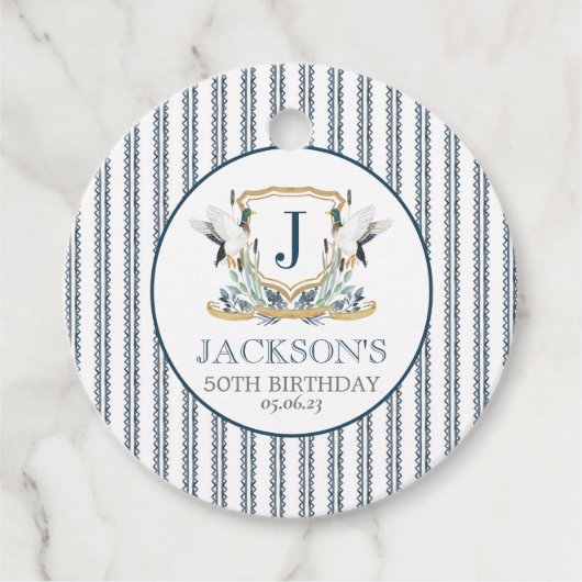 ダックパーティー好意ラベル、マラードメッセージカード、 フェイバータグ (正面)