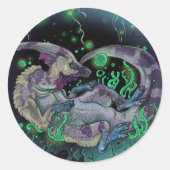 ダックビル恐竜アート ラウンドシール (正面)