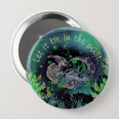 ダックビル恐竜アート 缶バッジ (正面&裏面)