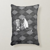 ダックピクトグラムアーガイルオン黒グランジ アクセントクッション (正面(垂直))