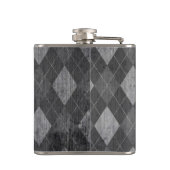 ダックピクトグラムアーガイルオン黒グランジ フラスク (裏面)