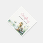 ダックピンクの女の子の赤ちゃんシャワー スタンダードカクテルナプキン (角)