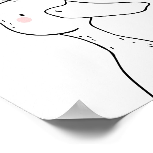 ダックファーミヤードアニマル子供部屋ウォールアートモノクロ ポスター (角)