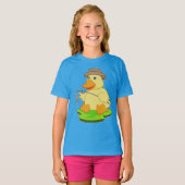 ダックフィッシャー魚釣りロッド魚釣り Tシャツ (正面フル)