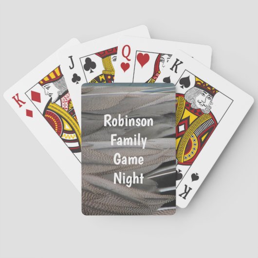 ダックフェザーモダンフォトブラックグレー自然 トランプ (裏面)