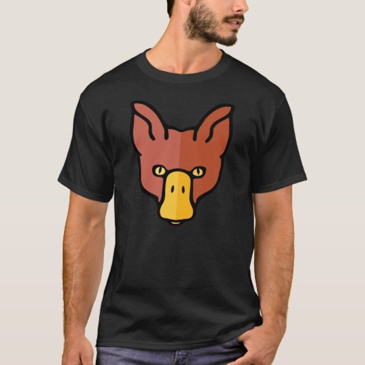 ダックフォックスカラーフル顔ティー Tシャツ (正面)