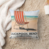 ダックプールビーチコーンウォール旅行ポスター クッション (ブランケット)