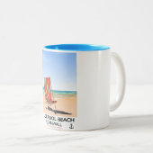 ダックプールビーチコーンウォール旅行ポスター ツートーンマグカップ (正面右)